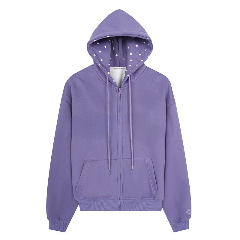 Short Cardigan Light Purple Hoodie