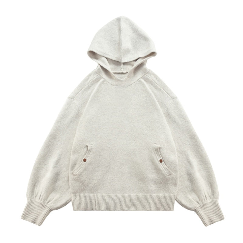 Loose-Fitting Button-Down Pocket Hoodie
